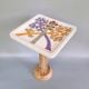 Hand Painted Wooden Side Table Multicolor Tree Stool